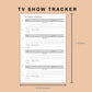 Mini Happy Planner Inserts - TV Show Tracker