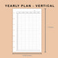 Mini Happy Planner Inserts - Yearly Plan - Vertical