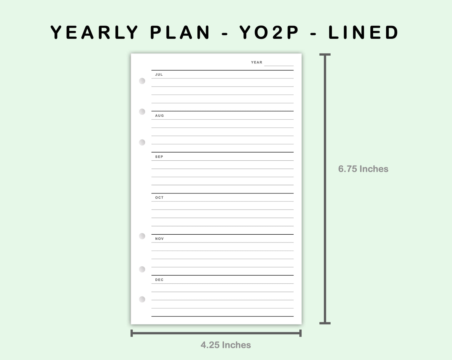 FC Compact Inserts - Yearly Plan - YO2P - Lined