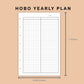 Mini Happy Planner Inserts - Yearly Plan - Hobonichi