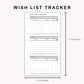 Personal Inserts - Wish List Tracker by Category