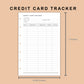 Mini Happy Planner Inserts - Credit Card Tracker