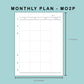 B6 Wide Inserts - Monthly Plan - MO2P