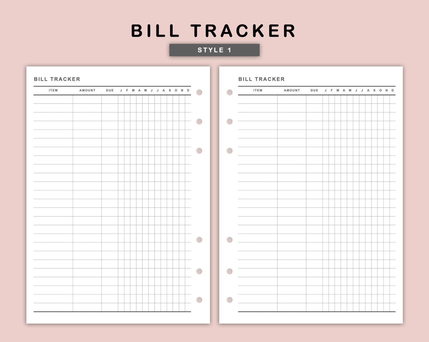 B6 Inserts - Bill Tracker