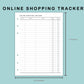 B6 Wide Inserts - Online Shopping Tracker