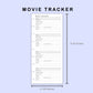 Skinny Classic HP Inserts - Movie Tracker