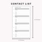Personal Inserts - Contact List