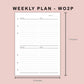 B6 Inserts - Weekly Plan - WO2P - with Calendar