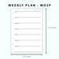 Personal Wide Inserts - Weekly Plan - WO2P - with Habit Tracker
