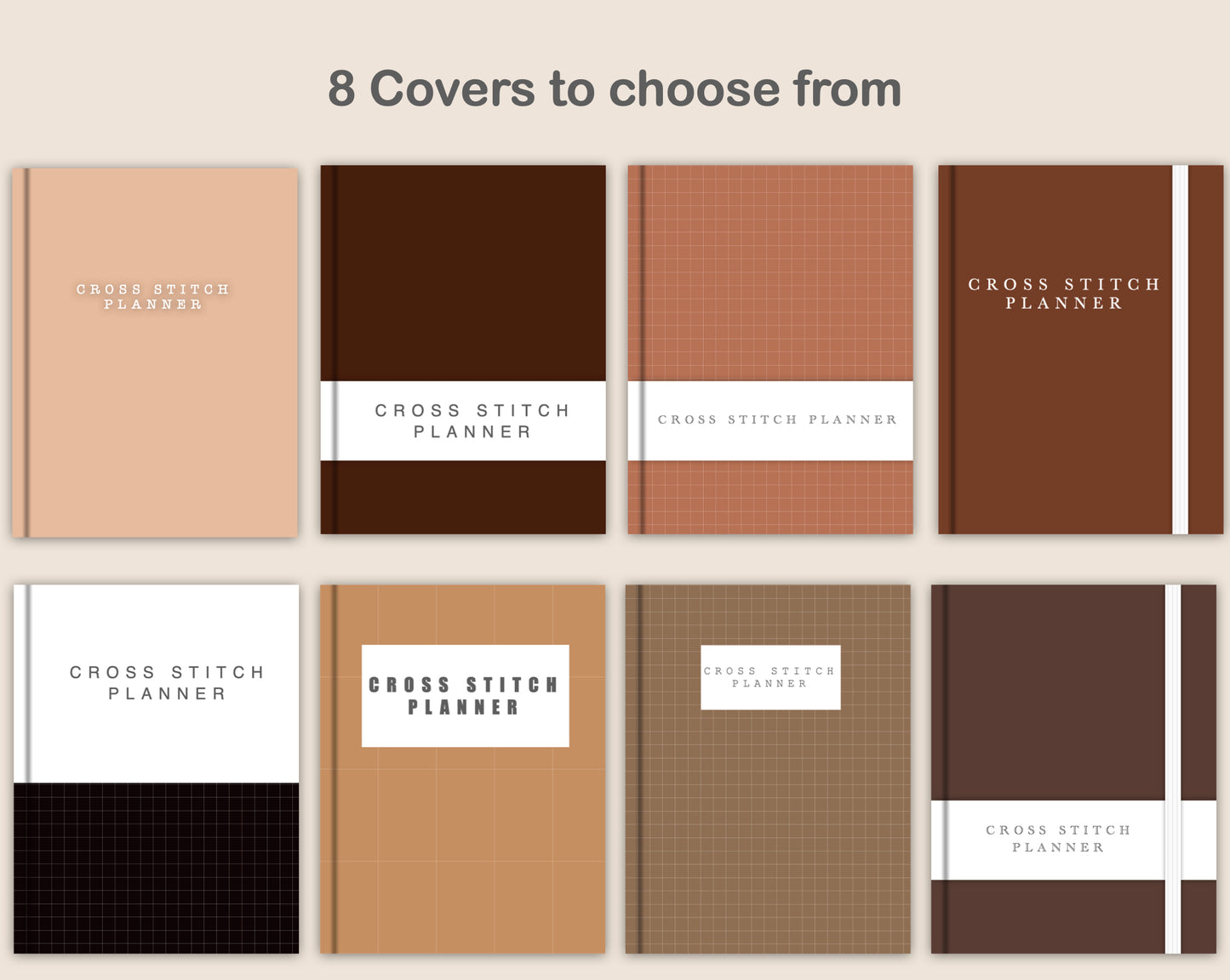 Digital Cross Stitch Planner - Brown