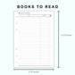 Personal Wide Inserts - Books to read
