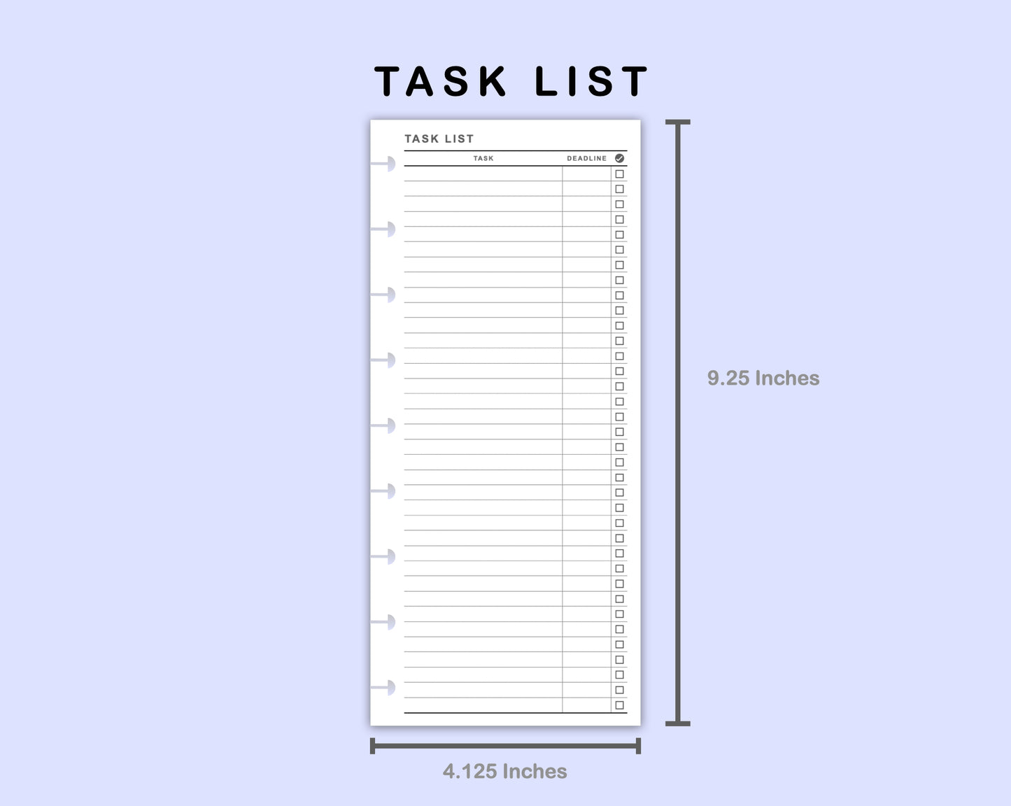 Skinny Classic HP Inserts - Task List