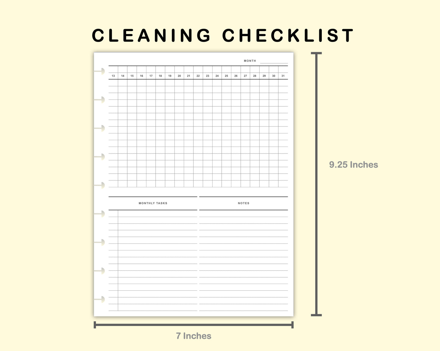 Classic HP Inserts - Cleaning Checklist