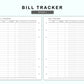 Personal Wide Inserts - Bill Tracker