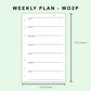 FC Compact Inserts - Weekly Plan - WO2P - with Habit Tracker