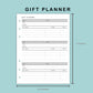 B6 Wide Inserts - Gift Planner