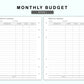 Personal Wide Inserts - Monthly Budget