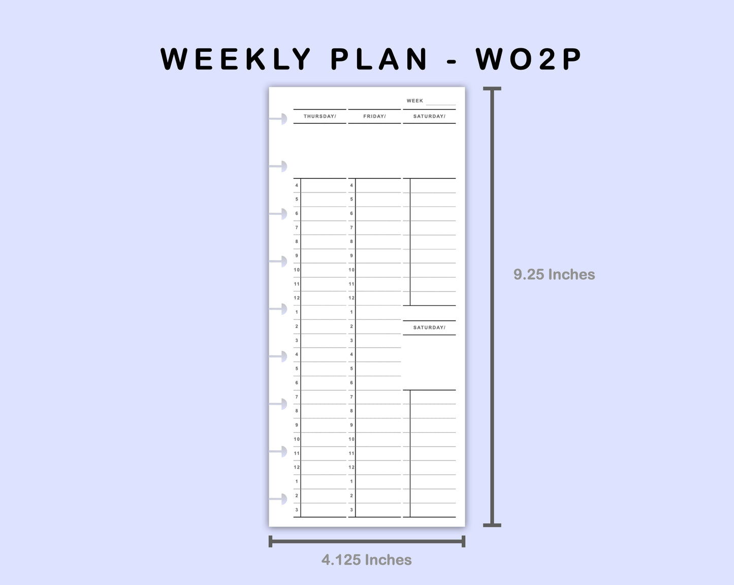 Skinny Classic HP Inserts - Weekly Plan - Vertical