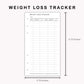 Personal Inserts - Weight Loss Tracker