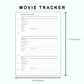 Personal Wide Inserts - Movie Tracker
