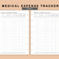 Mini Happy Planner Inserts - Medical Expense Tracker