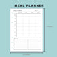 B6 Wide Inserts - Meal Planner with Grocery List