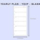 Skinny Classic HP Inserts - Yearly Plan - YO2P - Blank