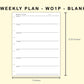 Classic HP Inserts - Weekly Plan - WO1P - Blank