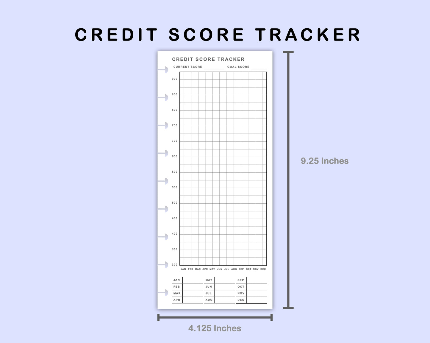 Skinny Classic HP Inserts - Credit Score Tracker