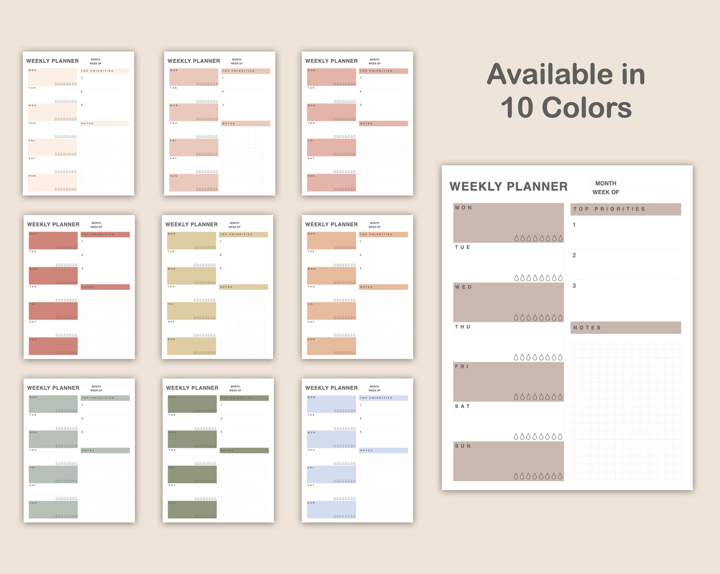 Weekly Planner, Priority - Portrait
