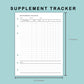 B6 Wide Inserts - Supplement Tracker