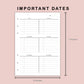 B6 Inserts - Importanat Dates