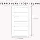 Personal Inserts - Yearly Plan - YO2P - Blank
