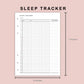B6 Inserts - Sleep Tracker