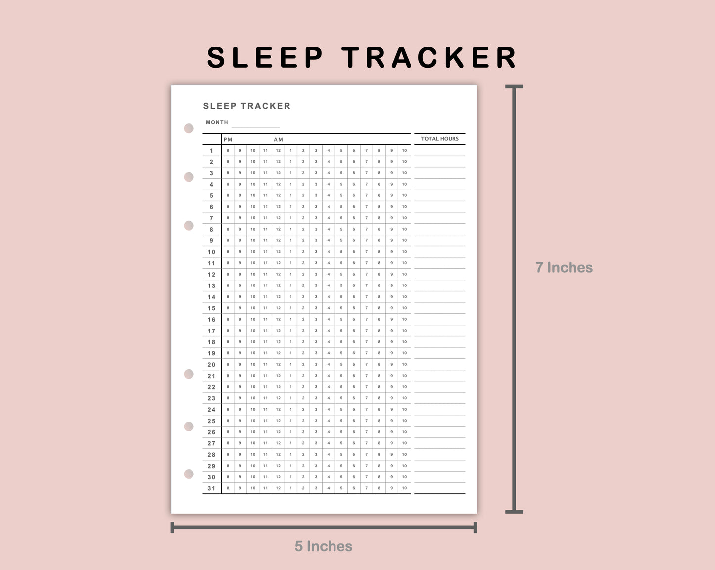 B6 Inserts - Sleep Tracker