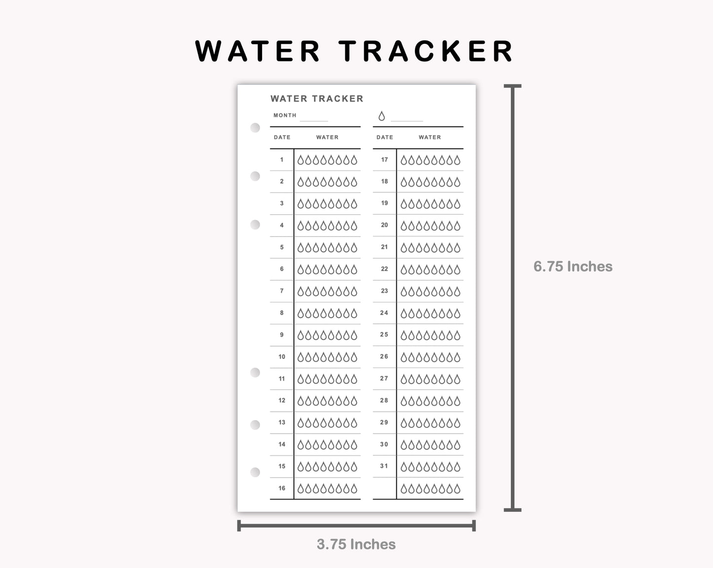 Personal Inserts - Water Tracker