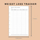 Mini Happy Planner Inserts - Weight Loss Tracker