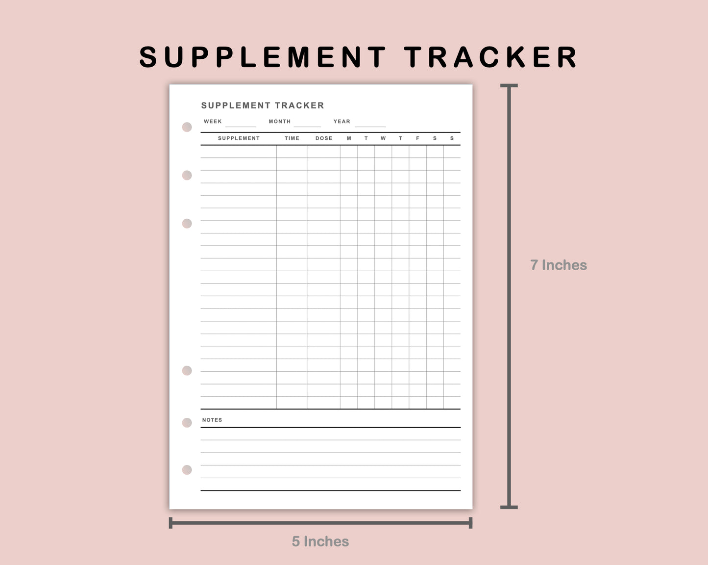 B6 Inserts - Supplement Tracker