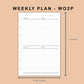Mini Happy Planner Inserts - Weekly Plan - WO2P - with Calendar