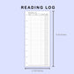 Skinny Classic HP Inserts - Reading Log
