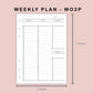 B6 Inserts - Weekly Plan - Vertical