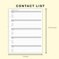 Classic HP Inserts - Contact List