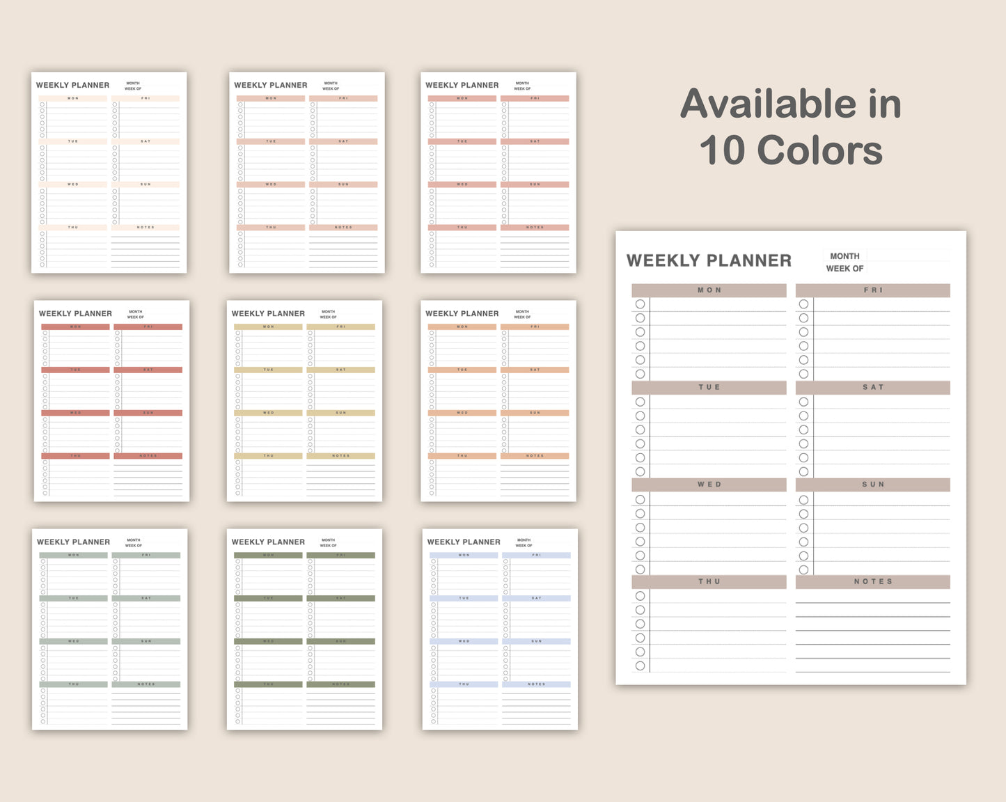 Weekly Planner, To Do List - Portrait