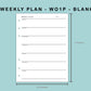 B6 Wide Inserts - Weekly Plan - WO1P - Blank