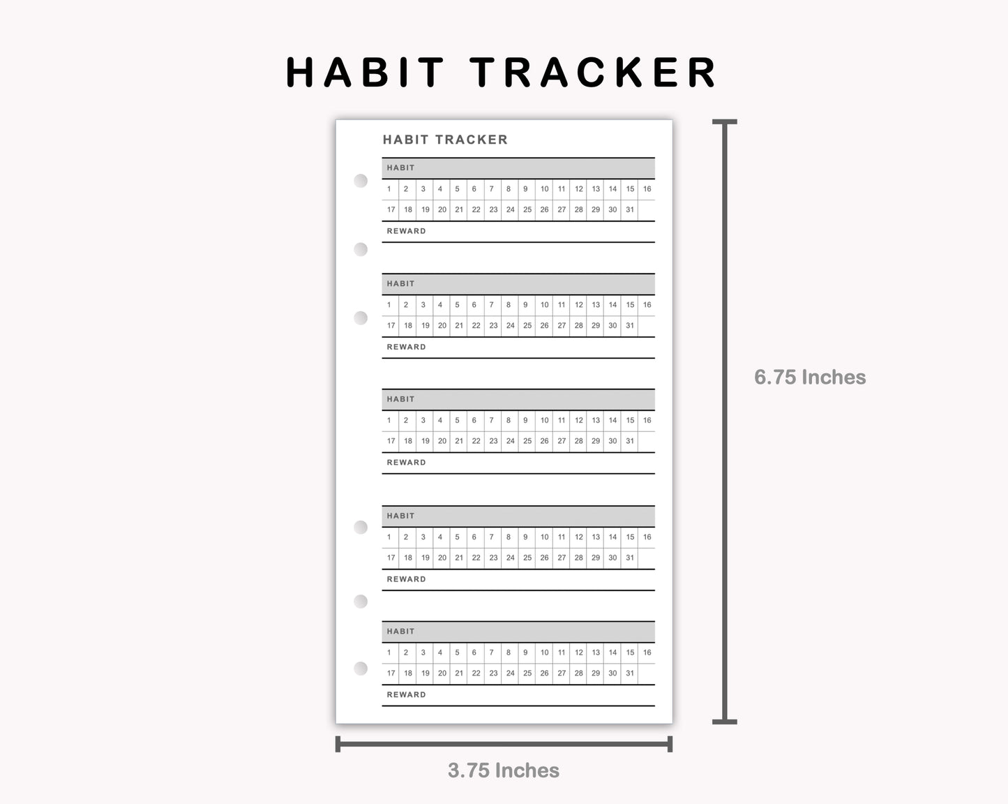 Personal Inserts - Habit Tracker