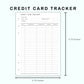 Personal Wide Inserts - Credit Card Tracker