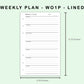 FC Compact Inserts - Weekly Plan - WO1P - Lined