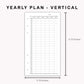 Personal Inserts - Yearly Plan - Vertical