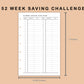 Mini Happy Planner Inserts - 52 Week Saving Challenge