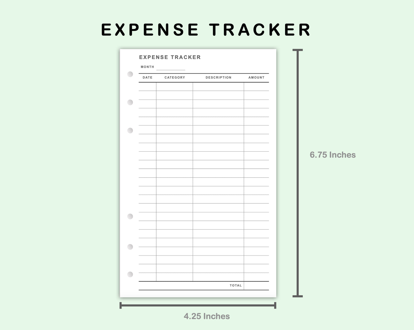 FC Compact Inserts - Income and Expense Tracker